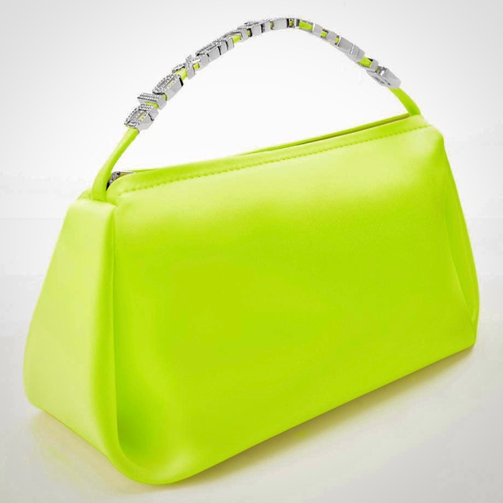 Alexander Wang Marquess Micro Bag/Purse/Clutch in Neon Yellow Satin